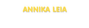 Der Vorname Annika Leia